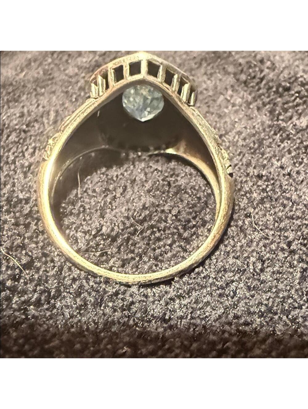 Sterling Silver Ring with Blue Gemstone - Picture 7 of 9